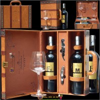 Hộp Da 2 Chai Rượu Vang Da Cao Cấp