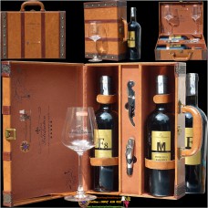 Hộp Da 2 Chai Rượu Vang Da Cao Cấp