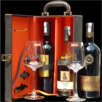 Hộp Da 2 Chai Rượu Vang Cùng Bộ Phụ Kiện