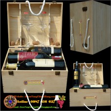 Hộp Gỗ 6 Chai Rượu Vang - Quà Biếu Sang Trọng